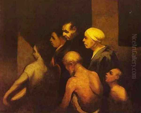 The Beggars 1845 Oil Painting by Honore Daumier