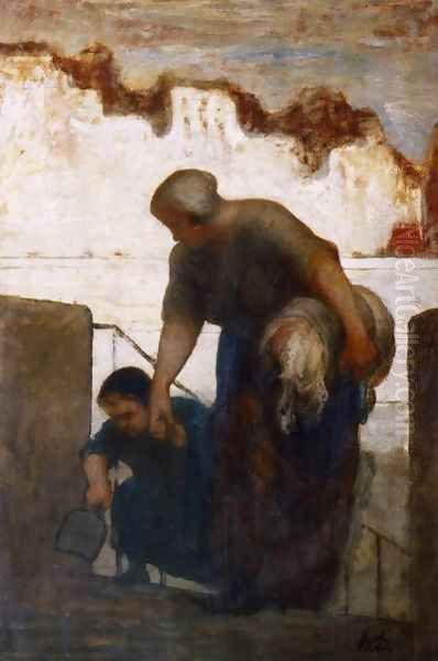 The Washerwoman 3 Oil Painting by Honore Daumier