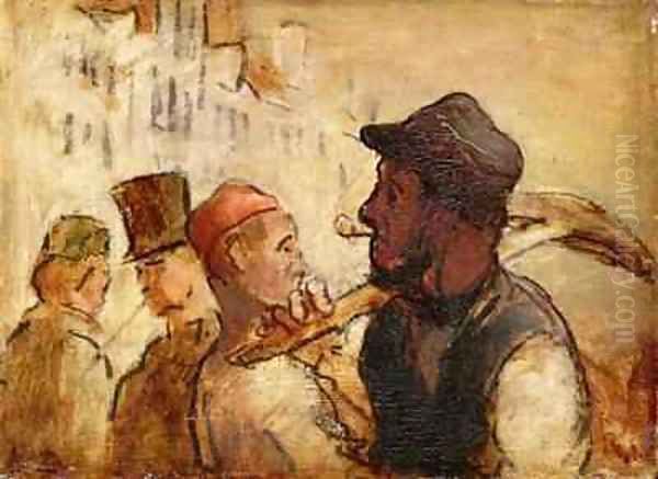 Workmen on the Street Oil Painting by Honore Daumier