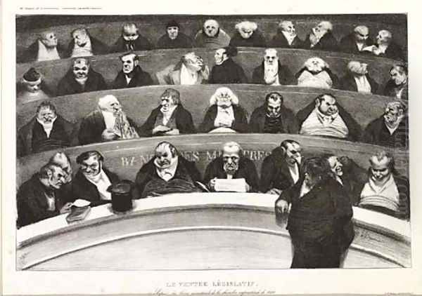 Le Ventre Legislatif, from L'Association mensuelle (Delteil 131) Oil Painting by Honore Daumier