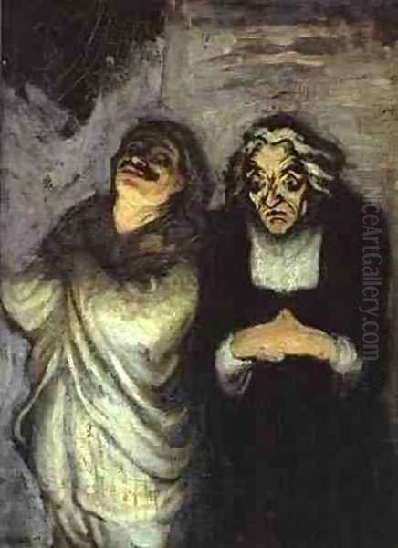 Scapin 1863-65 Oil Painting by Honore Daumier