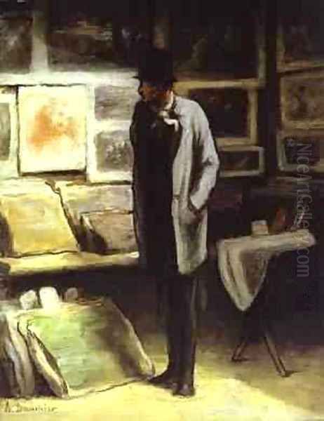 The Etching Amateur 1863-65 Oil Painting by Honore Daumier