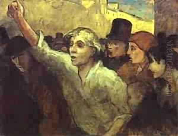 The Insurrection 1852-58 Oil Painting by Honore Daumier