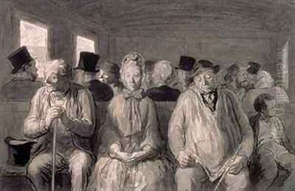 The third class carriage 2 Oil Painting by Honore Daumier