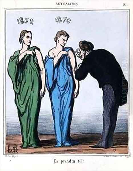 Cartoon about the plebiscite of 8th May 1870 2 Oil Painting by Honore Daumier