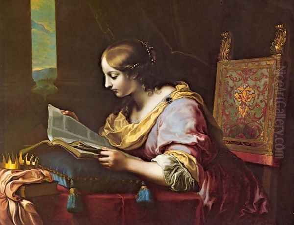 St Catherine Reading a Book Oil Painting by Carlo Dolci