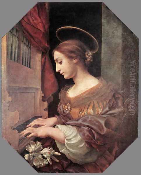 St Cecilia at the Organ 1671 Oil Painting by Carlo Dolci