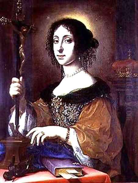 Portrait of Claudia Felicita Wife of Leopold I of Austria Oil Painting by Carlo Dolci