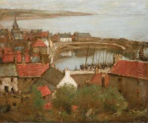 The Harbour At Stonehaven Oil Painting by David Thomson Muirhead