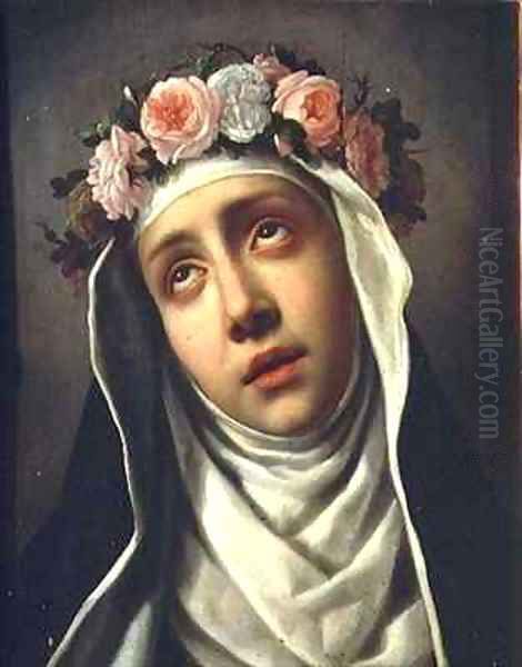 St Rose of Lima 1586-1617 Oil Painting by Carlo Dolci