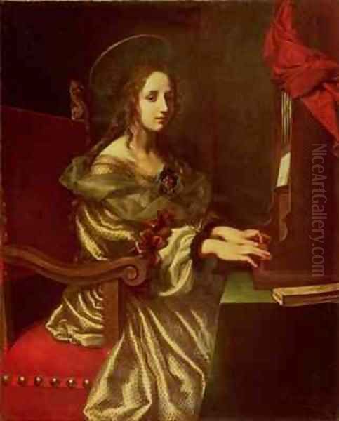 St Cecilia Oil Painting by Carlo Dolci