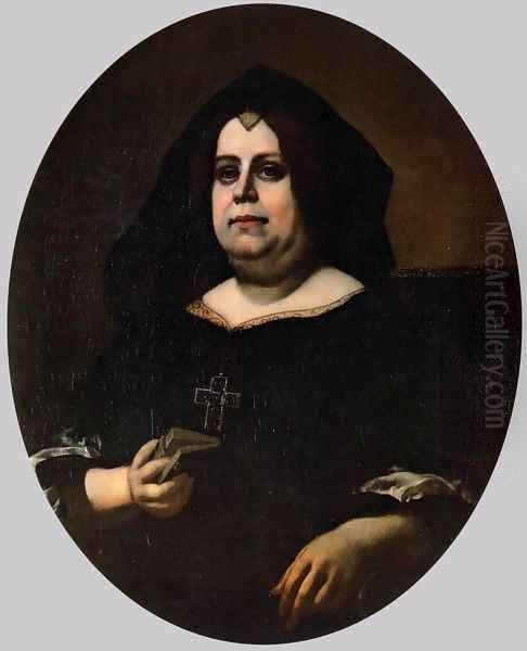 Portrait of Vittoria della Rovere in Widow's Weeds Oil Painting by Carlo Dolci