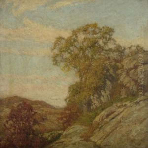 Mountain Landscape In The Fall Oil Painting by Frederick John Mulhaupt