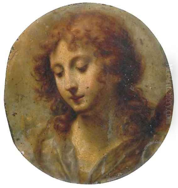 Head of an Angel Oil Painting by Carlo Dolci