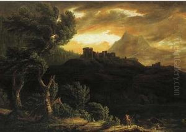 A Mountainous Landscape In A Storm Oil Painting by Pieter the Younger Mulier