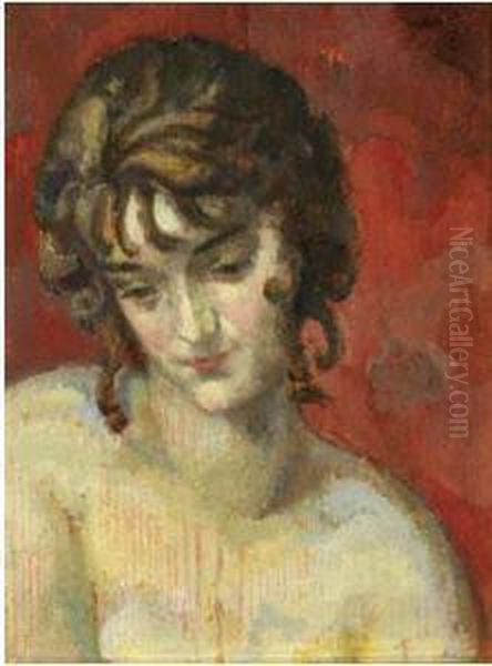 Ritratto Di Donna Oil Painting by Alfredo Muller