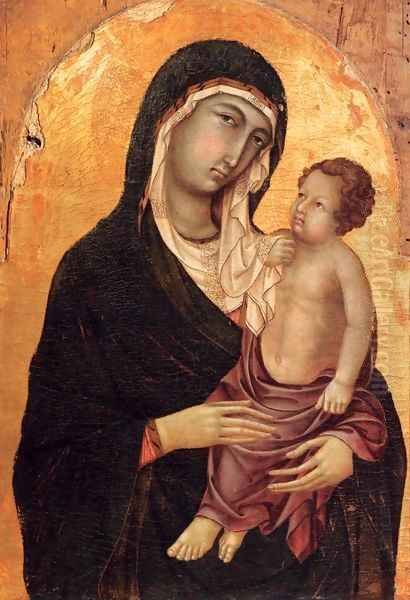 Virgin and Child Oil Painting by Ugolino Di Nerio (Da Siena)