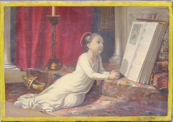 L'enfance De Saint Elisabeth De Hongrie Oil Painting by Charles-Louis Mutler