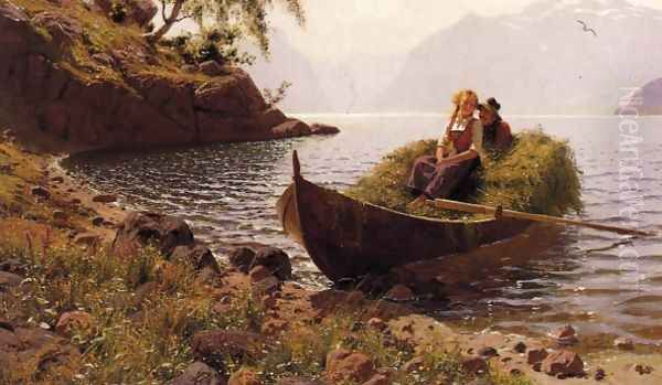 In Calm Waters Oil Painting by Hans Dahl