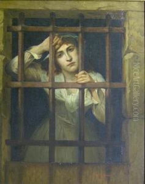 Charlotte Corday In Prison Oil Painting by Charles-Louis Mutler