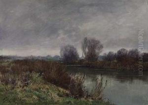 An Der Nied Oil Painting by Eduard Josef Muller