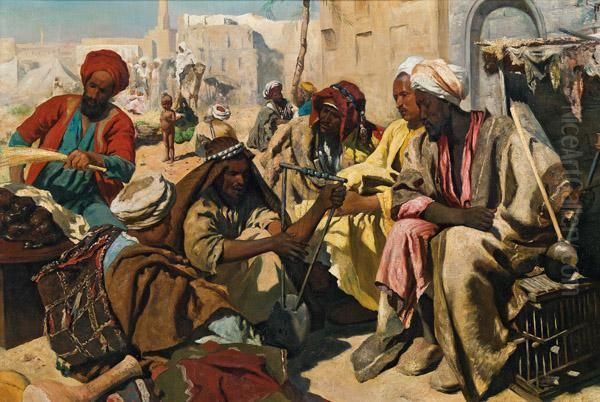 Der Markt In Kairo Oil Painting by Leopold Carl Muller