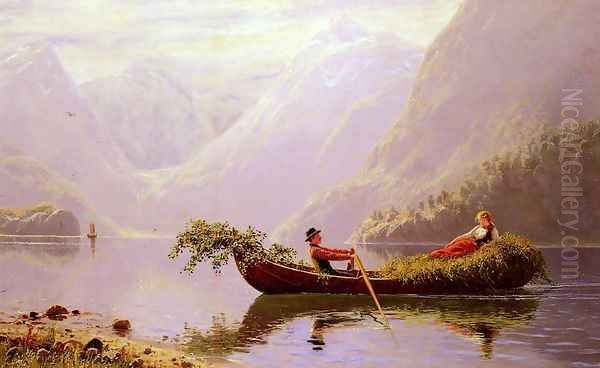 The Fjord Oil Painting by Hans Dahl