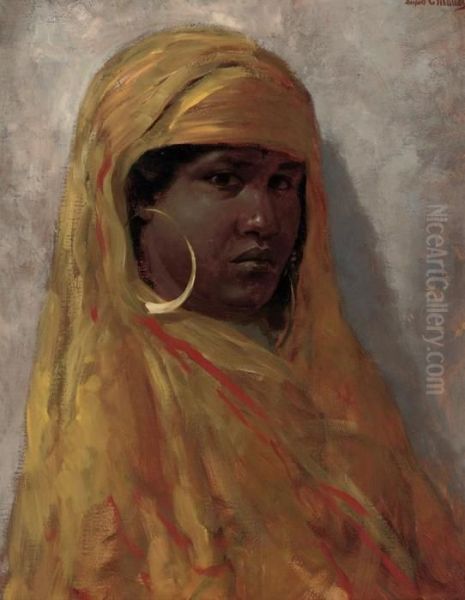 A Moorish Girl Oil Painting by Leopold Carl Muller