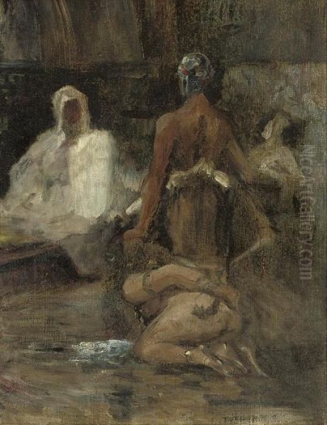 The Slave Market Oil Painting by Leopold Carl Muller