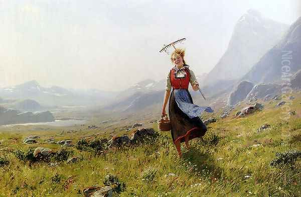 In The Mountains Oil Painting by Hans Dahl