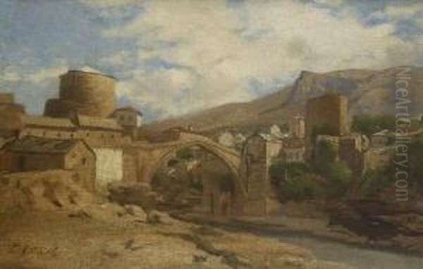 Mostar Oil Painting by Leopold Carl Muller