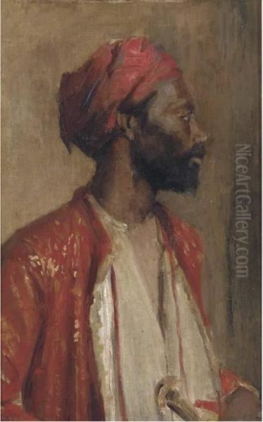 Study Of A North African Oil Painting by Leopold Carl Muller