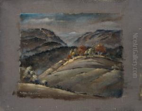 Muller-eibenstock ,herbstliche Hugellandschaft Oil Painting by Otto Muller