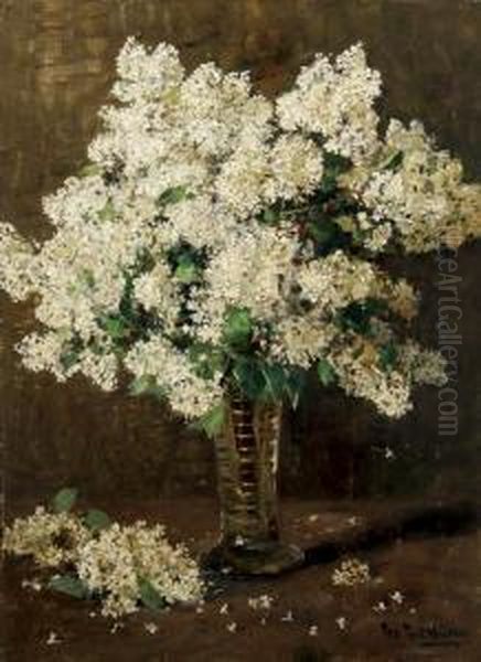 Still Life With Lilacs Oil Painting by Peter Paul Muller