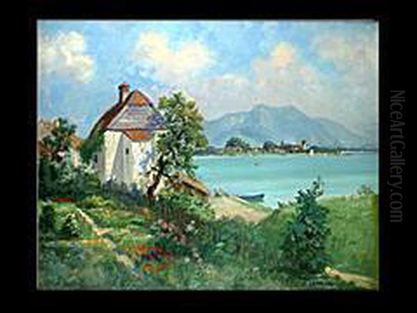 Am Chiemsee Oil Painting by Karl Muller-Baumgarten