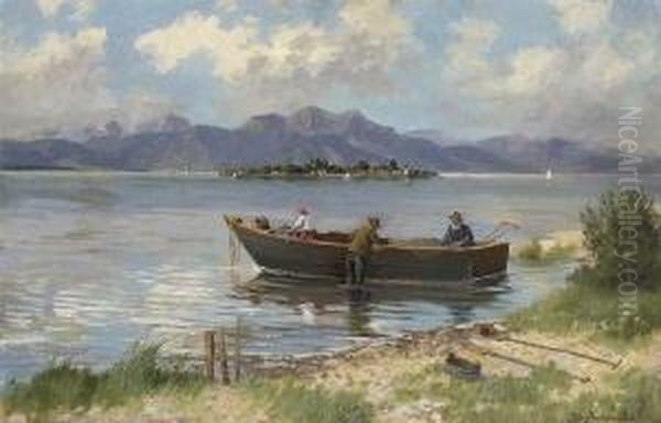 Fischer Am Chiemsee. Oil Painting by Karl Muller-Baumgarten