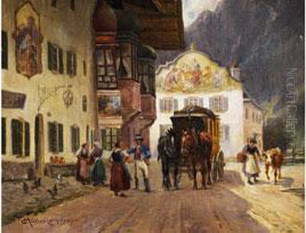 Postkutsche Oil Painting by Ludwig Muller-Cornelius