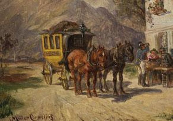 Postkutsche Vor Einem Wirtshaus
Ol Auf Holz Oil Painting by Ludwig Muller-Cornelius