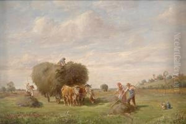 Heuernte. Oil Painting by Ludwig Muller-Cornelius