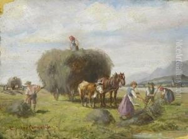 Heuernte. Oil Painting by Ludwig Muller-Cornelius