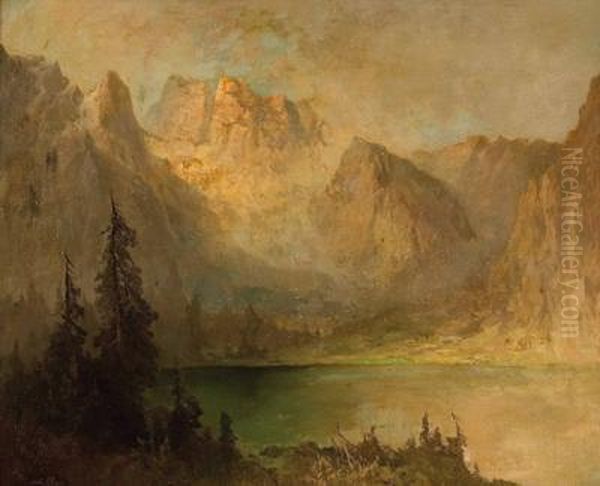 Gebirgssee Oil Painting by Oskar Mulley