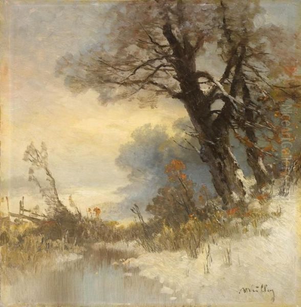 Winterlandschaft Oil Painting by Oskar Mulley