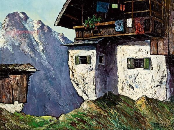 Berghof Oil Painting by Oskar Mulley