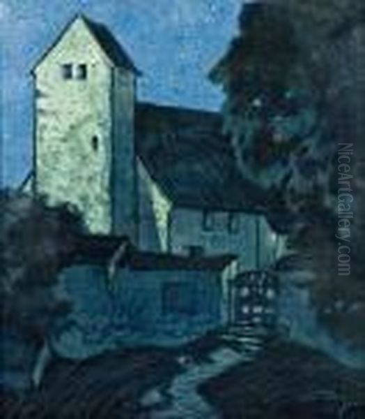 Kirchlein Bei Nacht by Oskar Mulley