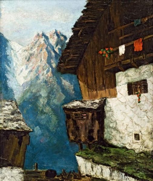 Berghof In Kufstein Oil Painting by Oskar Mulley