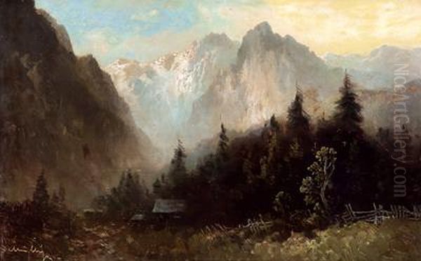 An Der Zugspitzengruppe Bei Garmisch Oil Painting by Oskar Mulley