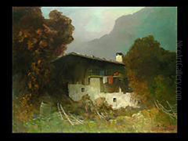 Gebirgshof Oil Painting by Oskar Mulley