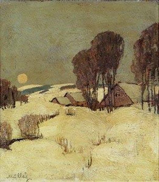 Winterlandschaft Oil Painting by Oskar Mulley