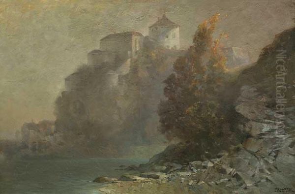 Kufstein Im Herbstnebel Oil Painting by Oskar Mulley