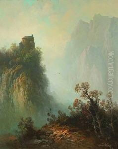 Bergkapelle Oil Painting by Oskar Mulley